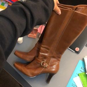 Knee high tan boots